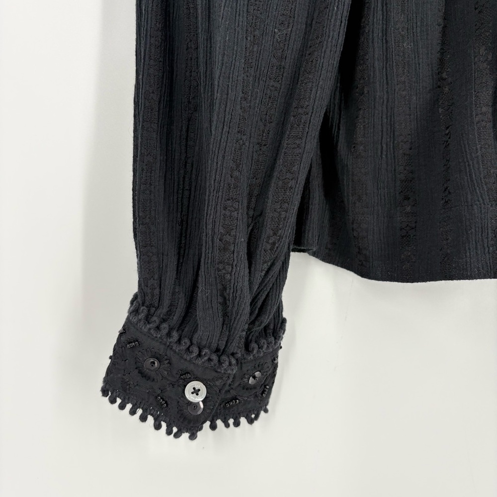 Sea New York Charlotte Embroidery Long Sleeve Black Beaded Top - Picture 10 of 16